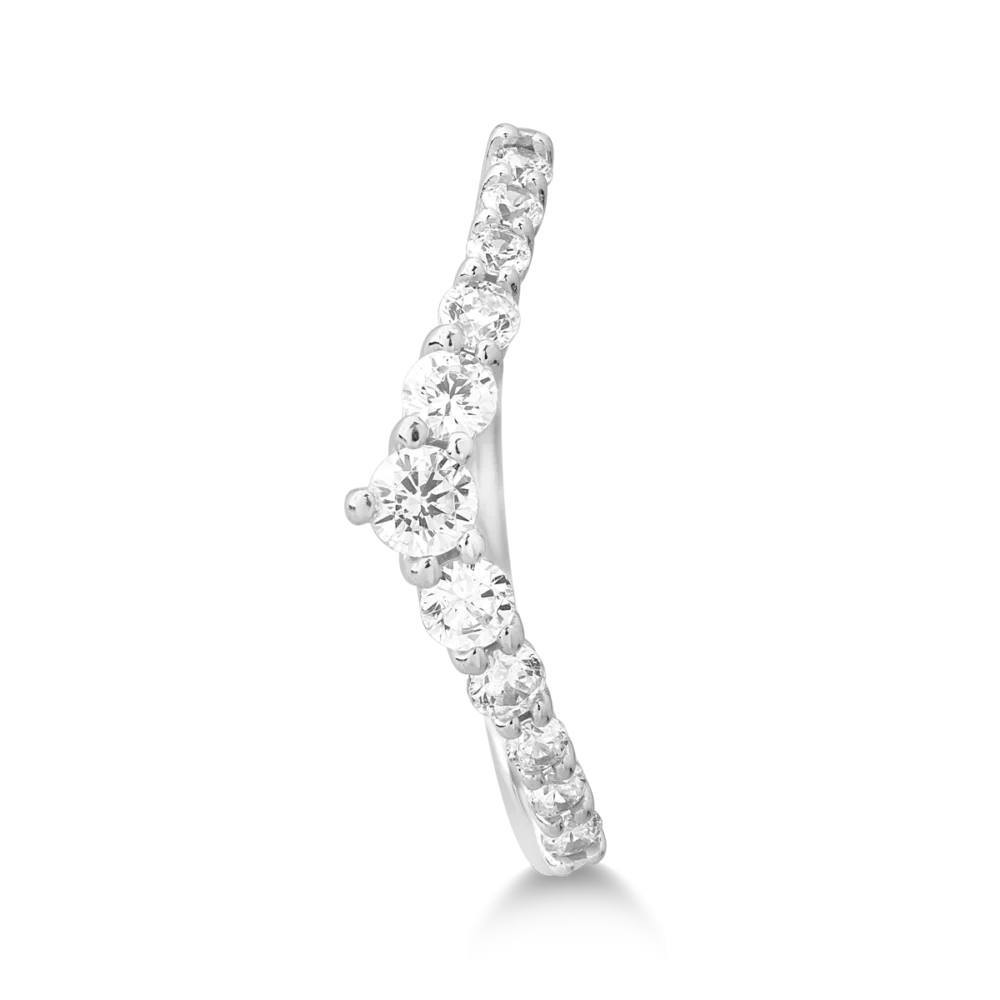 Inel semi eternity din aur alb - imagine 3