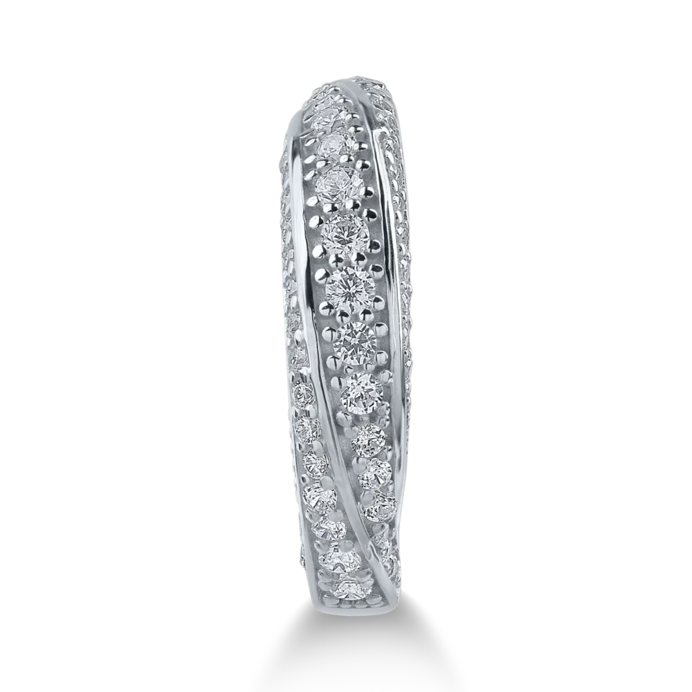 Inel semi eternity din aur alb - imagine 2