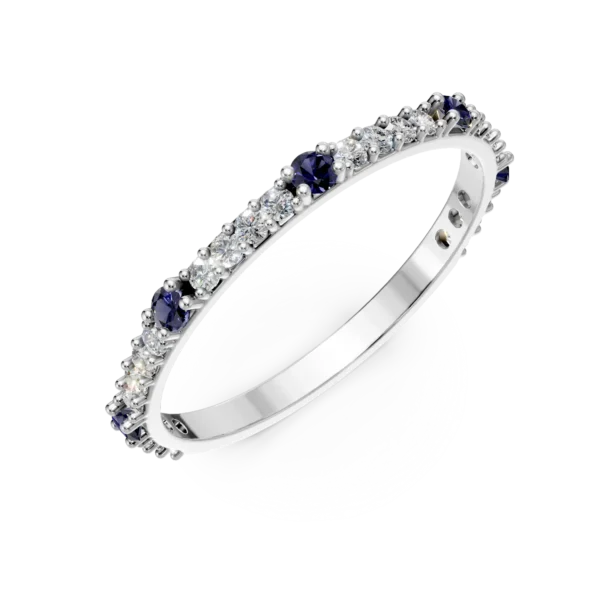 Inel semi eternity din aur alb