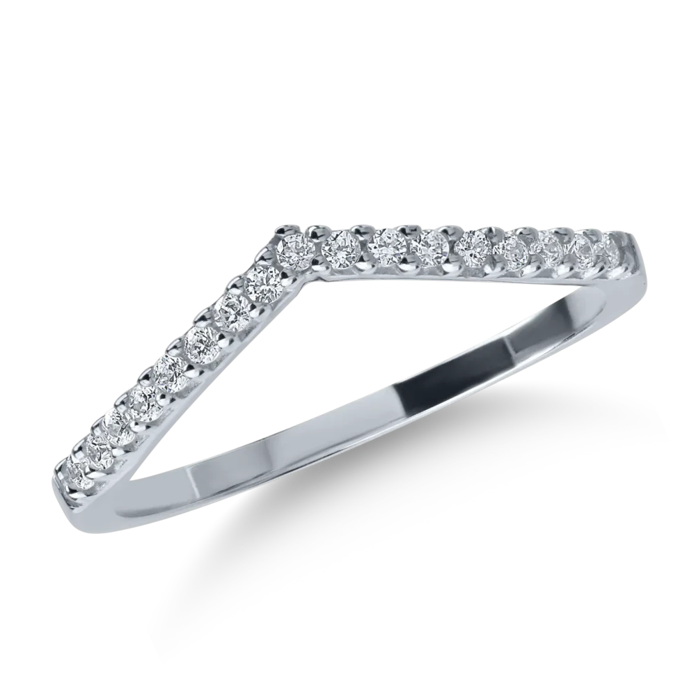 Inel semi eternity din aur alb