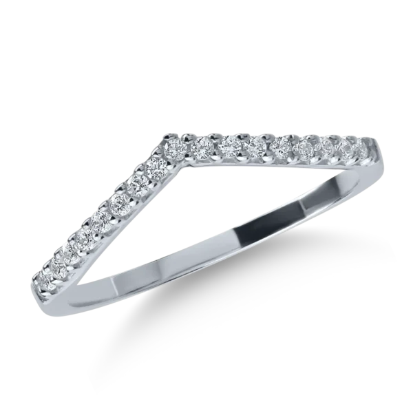 Inel semi eternity din aur alb