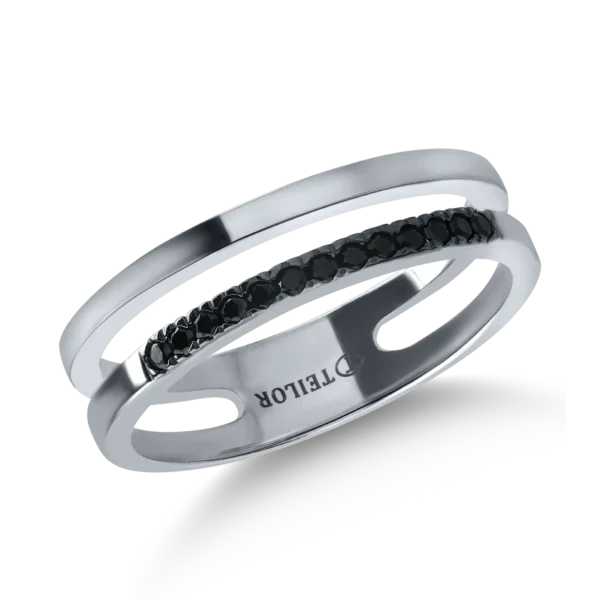 Inel semi eternity din aur alb