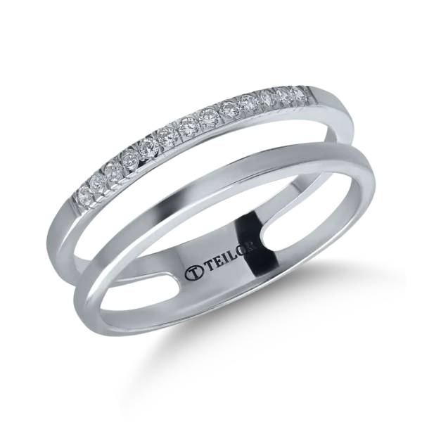 Inel semi eternity din aur alb