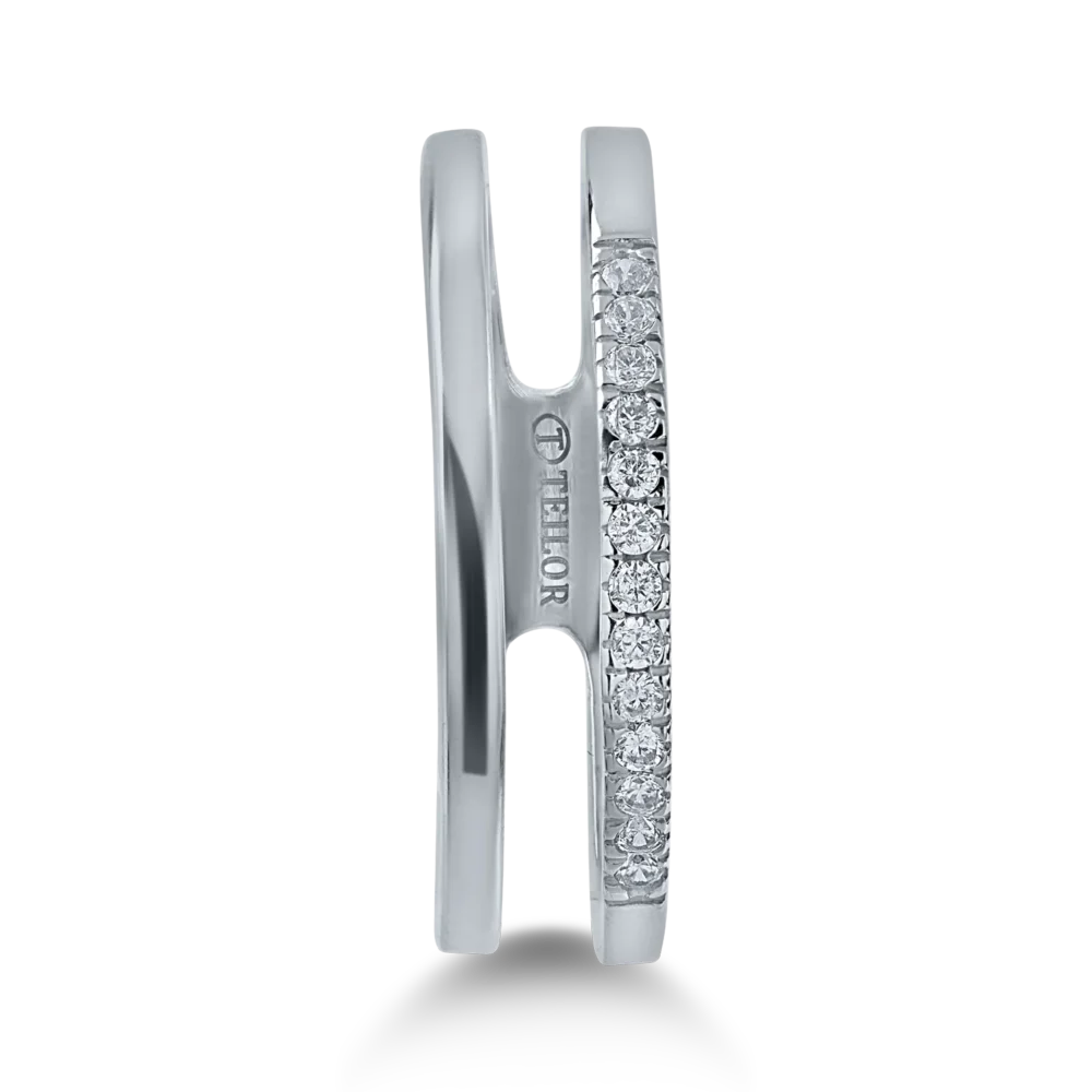 Inel semi eternity din aur alb - imagine 2