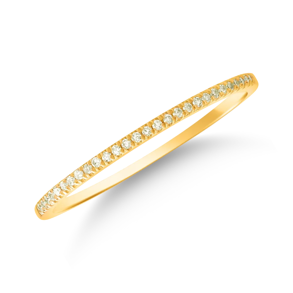 Inel semi eternity din aur galben cu diamante de 0.07ct