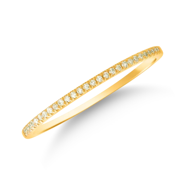 Inel semi eternity din aur galben cu diamante de 0.07ct