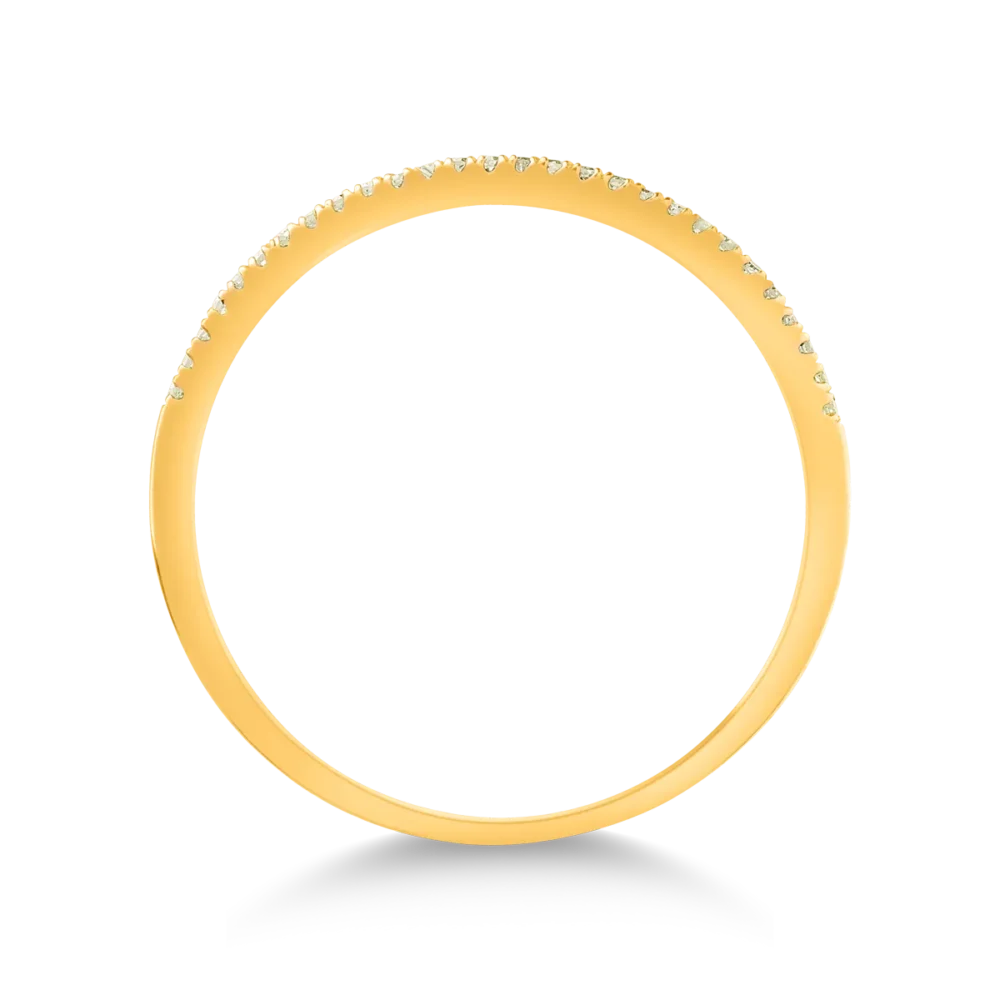 Inel semi eternity din aur galben cu diamante de 0.07ct - imagine 2