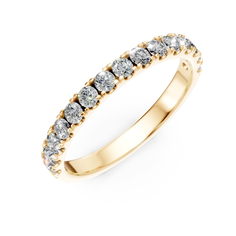 Inel semi eternity din aur galben cu diamante de 0.5ct