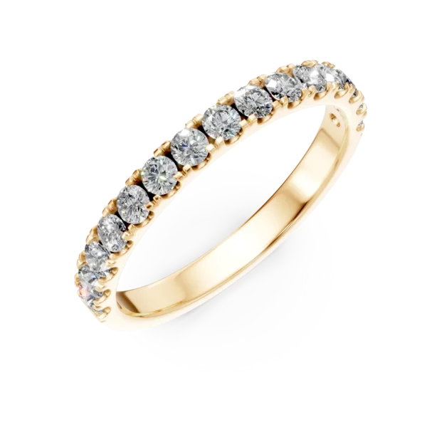 Inel semi eternity din aur galben cu diamante de 0.5ct