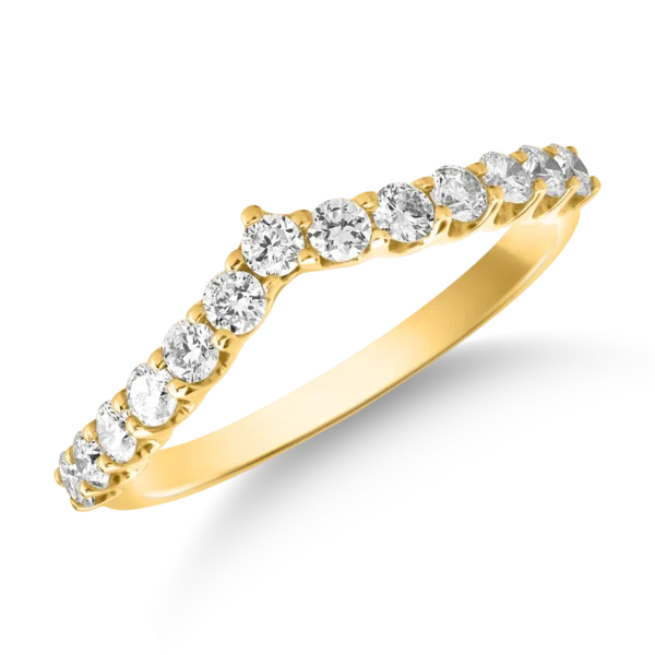 Inel semi eternity din aur galben cu diamante de 0.5ct