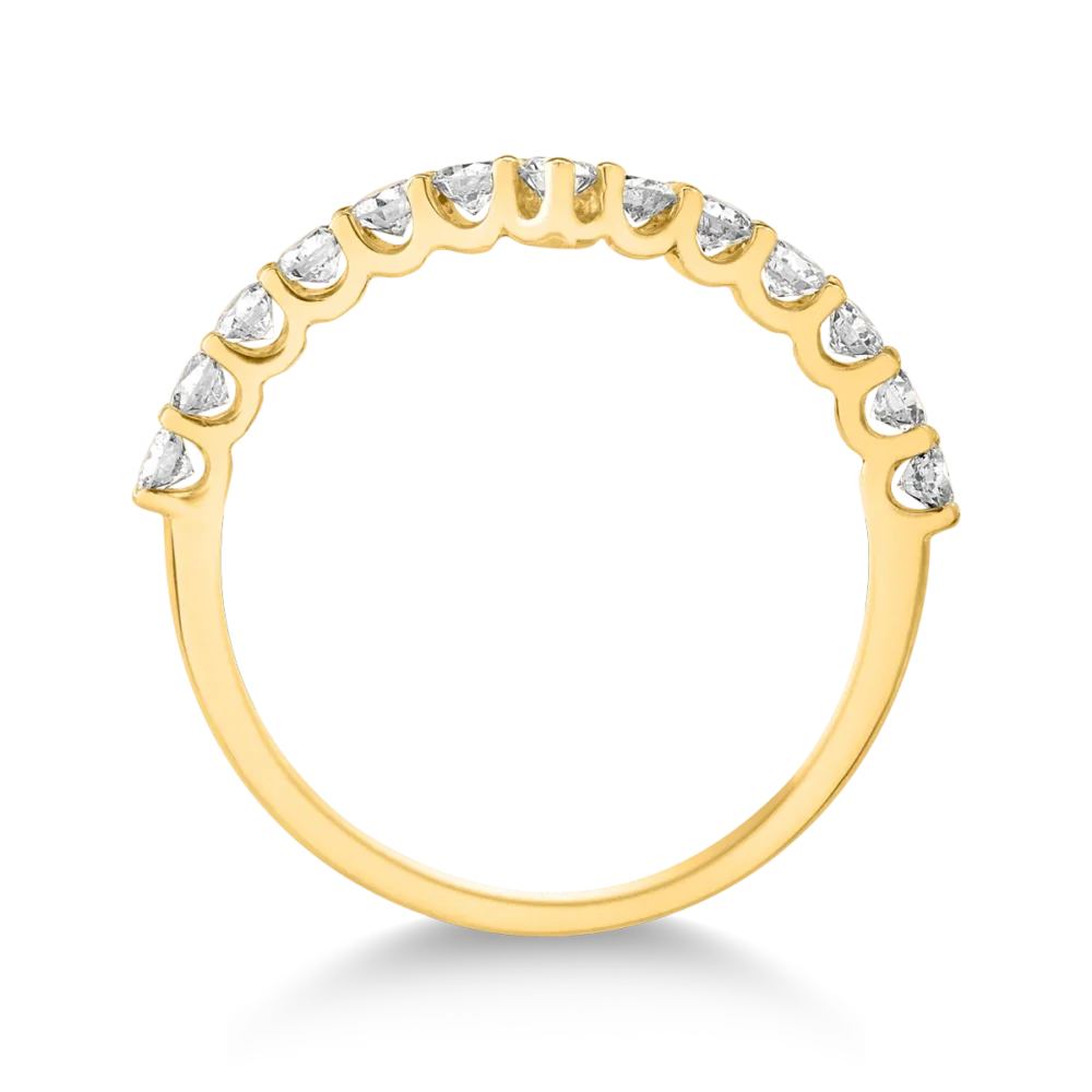 Inel semi eternity din aur galben cu diamante de 0.5ct - imagine 2