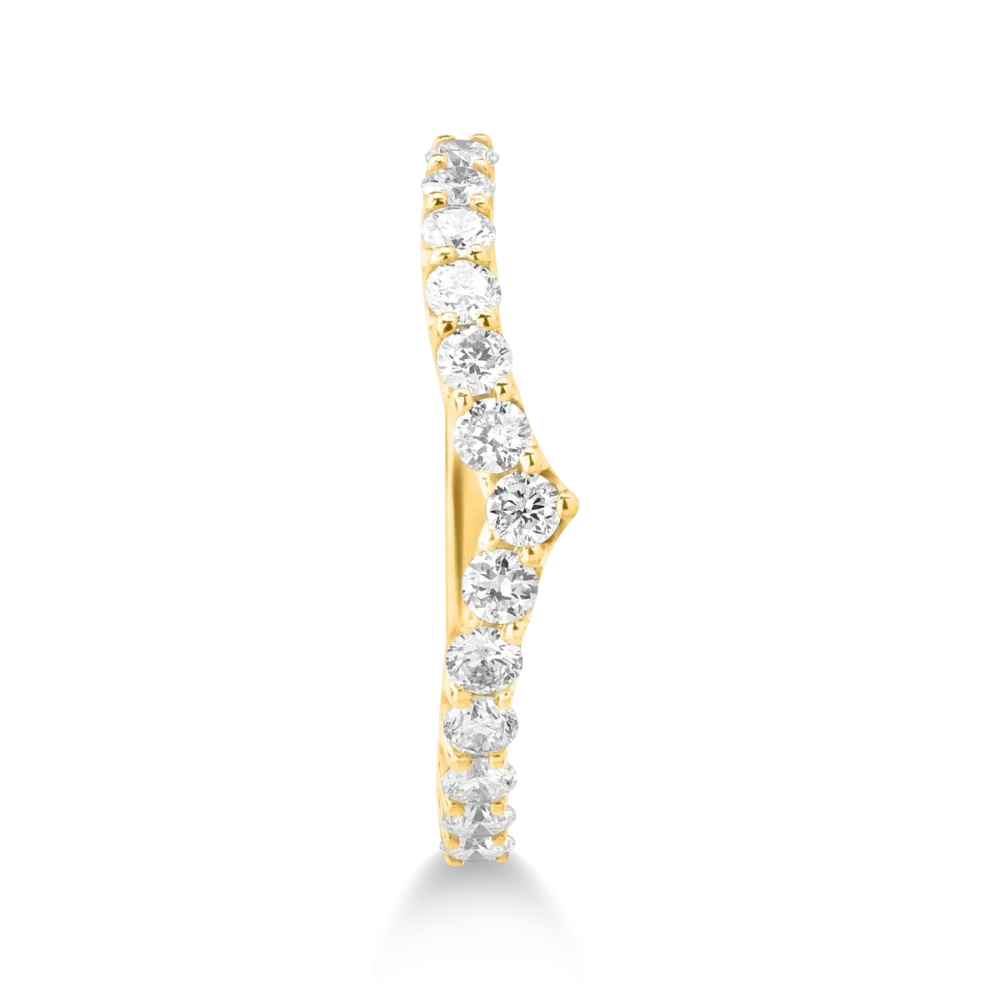 Inel semi eternity din aur galben cu diamante de 0.5ct - imagine 3