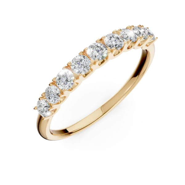 Inel semi eternity din aur galben cu diamante de 0.5ct