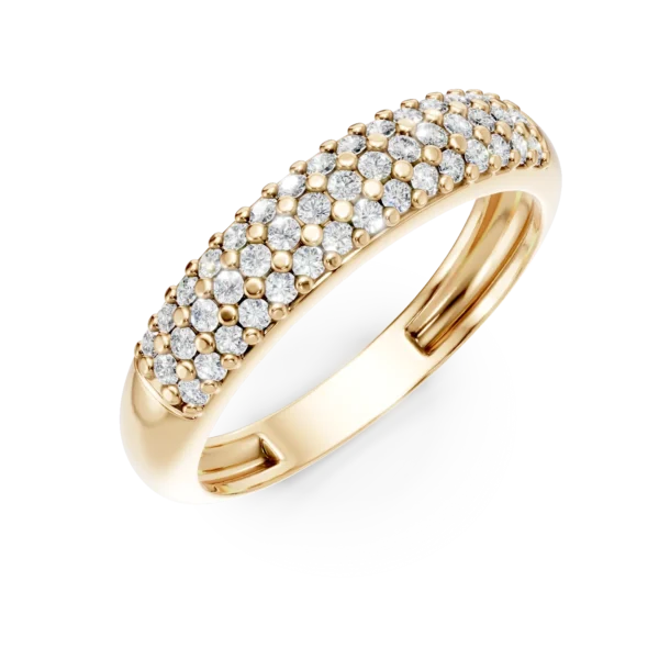 Inel semi eternity din aur galben cu zirconii