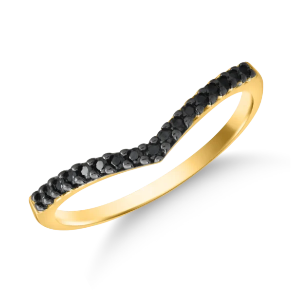 Inel semi eternity din aur galben