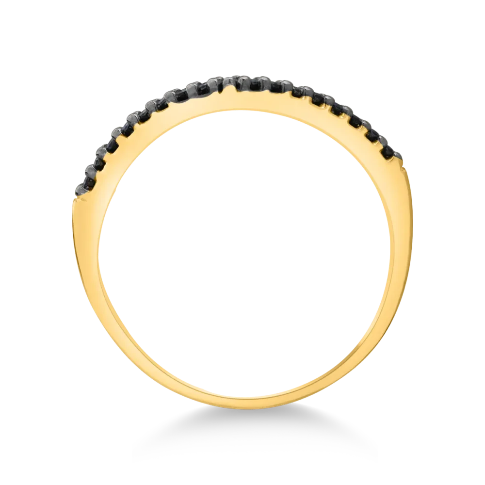 Inel semi eternity din aur galben - imagine 2