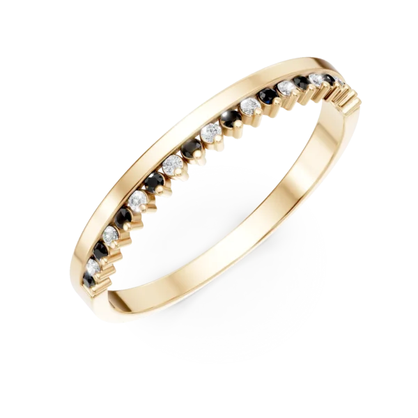 Inel semi eternity din aur galben