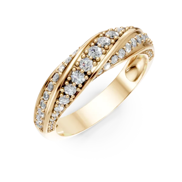 Inel semi eternity din aur galben