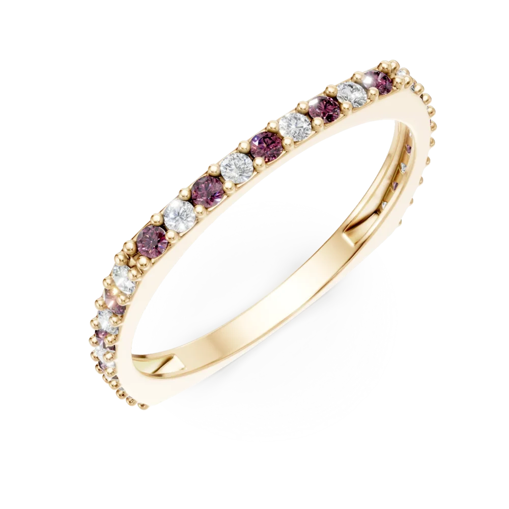 Inel semi eternity din aur galben