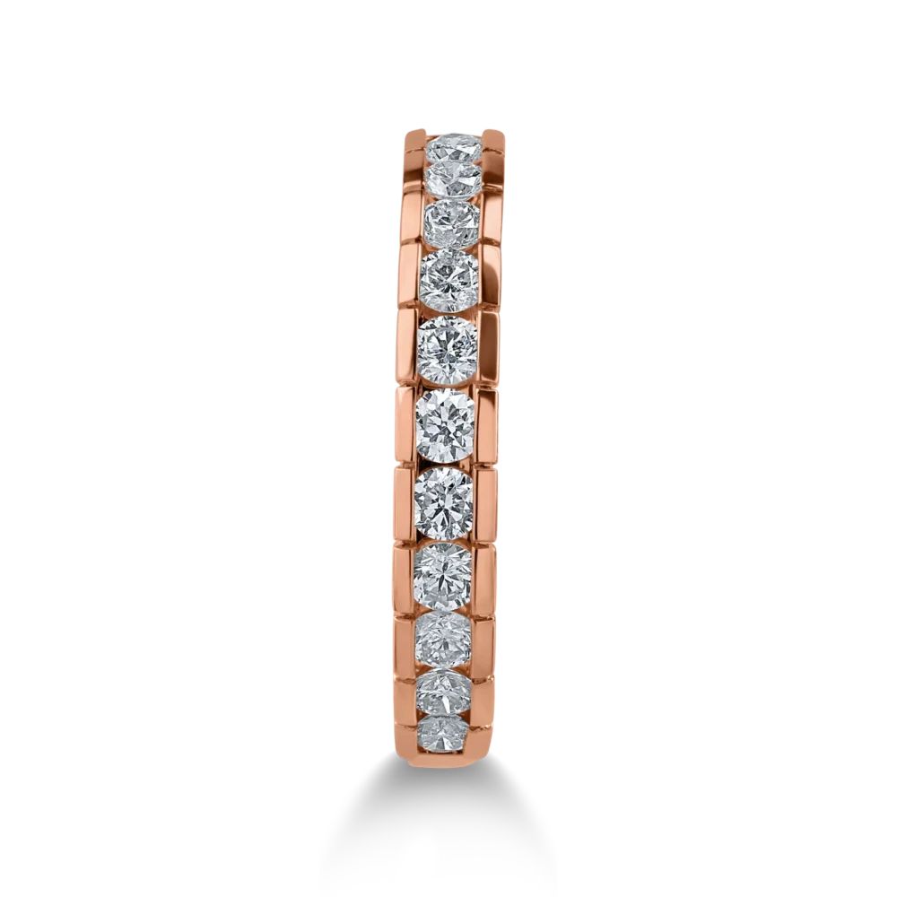 Inel semi eternity din aur roz cu diamante de 0.5ct - imagine 2
