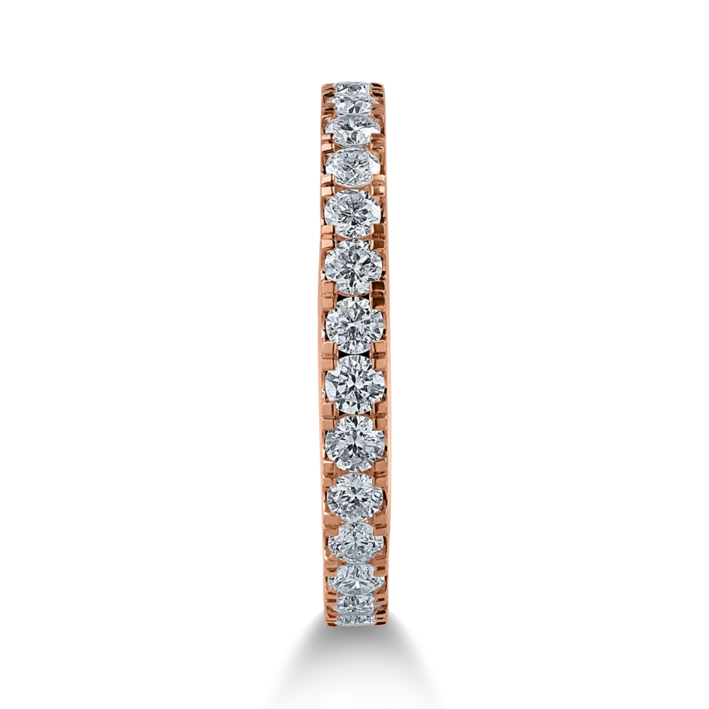 Inel semi eternity din aur roz cu diamante de 0.5ct - imagine 2