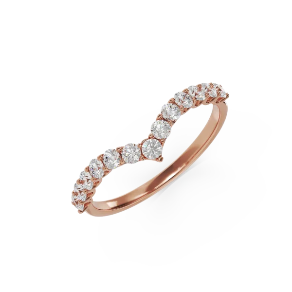 Inel semi eternity din aur roz cu diamante de 0.5ct