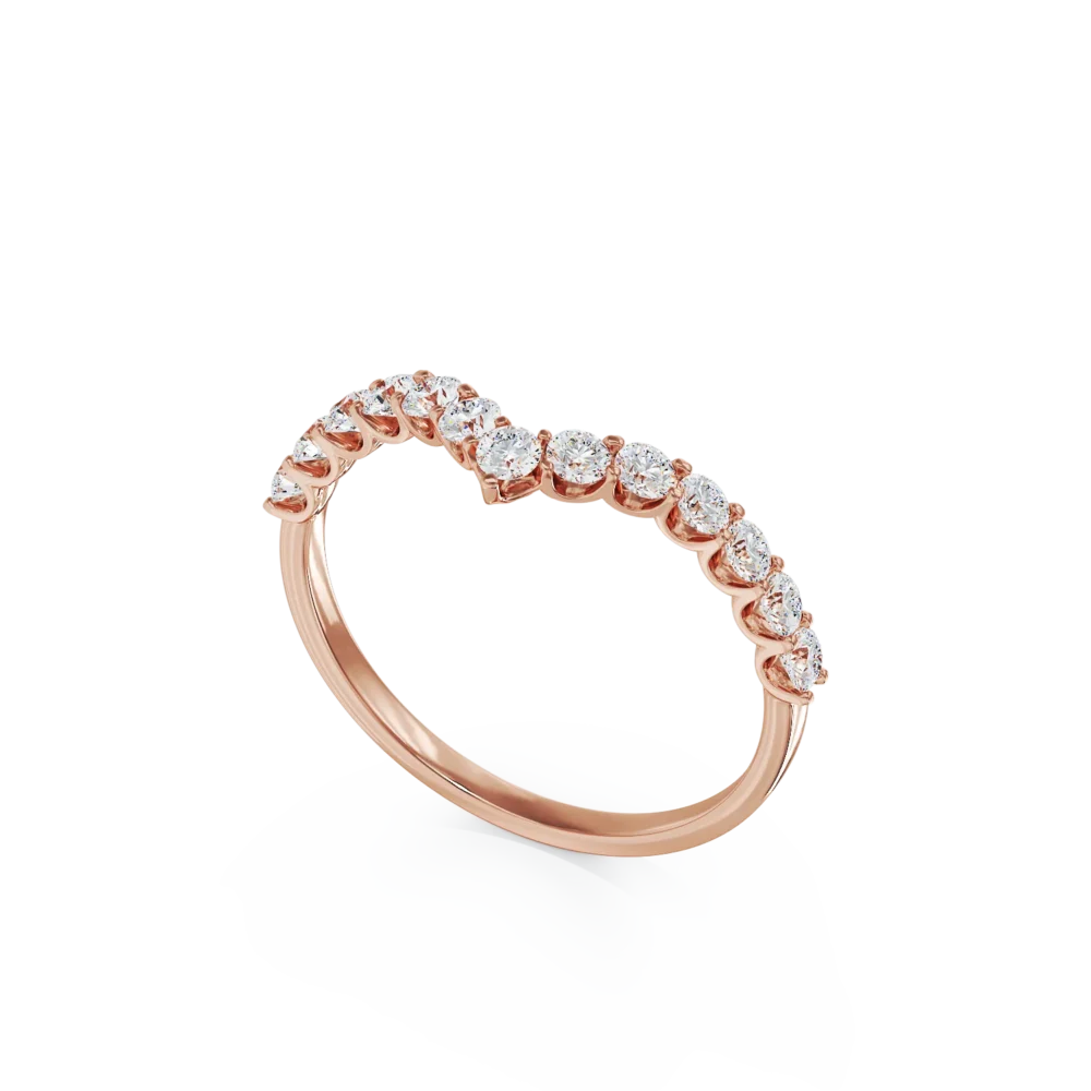 Inel semi eternity din aur roz cu diamante de 0.5ct - imagine 2