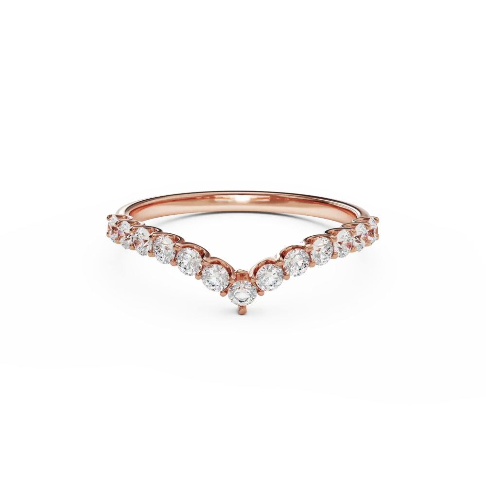 Inel semi eternity din aur roz cu diamante de 0.5ct - imagine 3