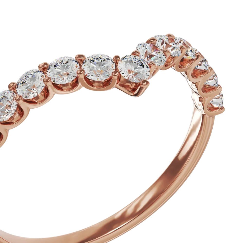 Inel semi eternity din aur roz cu diamante de 0.5ct - imagine 4