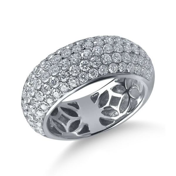 Inel semieternity din aur alb cu diamante de 1.9ct