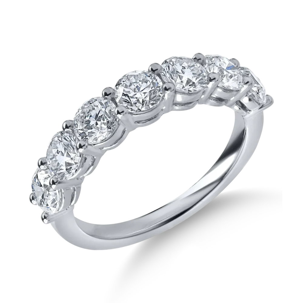 Inel semieternity din aur alb cu diamante de 2.1ct