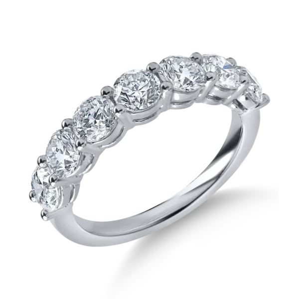 Inel semieternity din aur alb cu diamante de 2.1ct