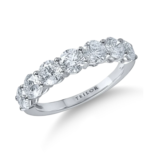 Inel semieternity din aur alb cu diamante de 2.1ct