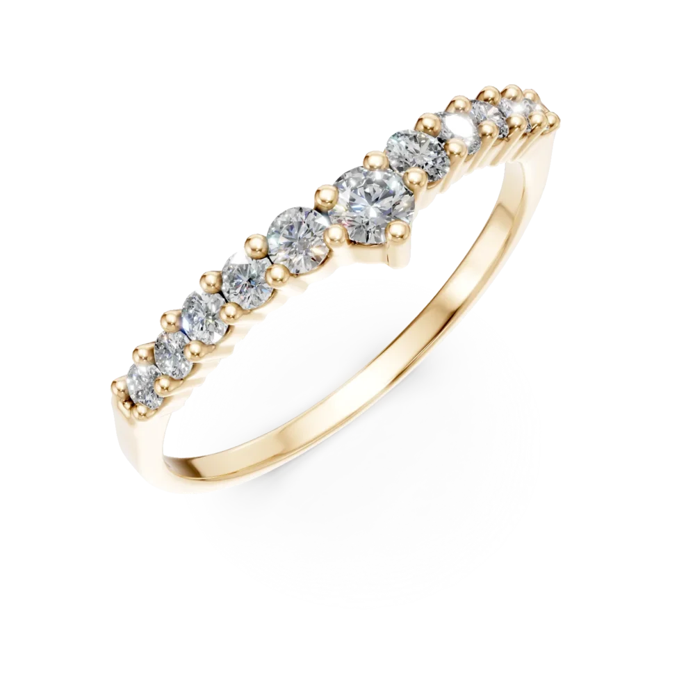 Inel semi eternity din aur galben