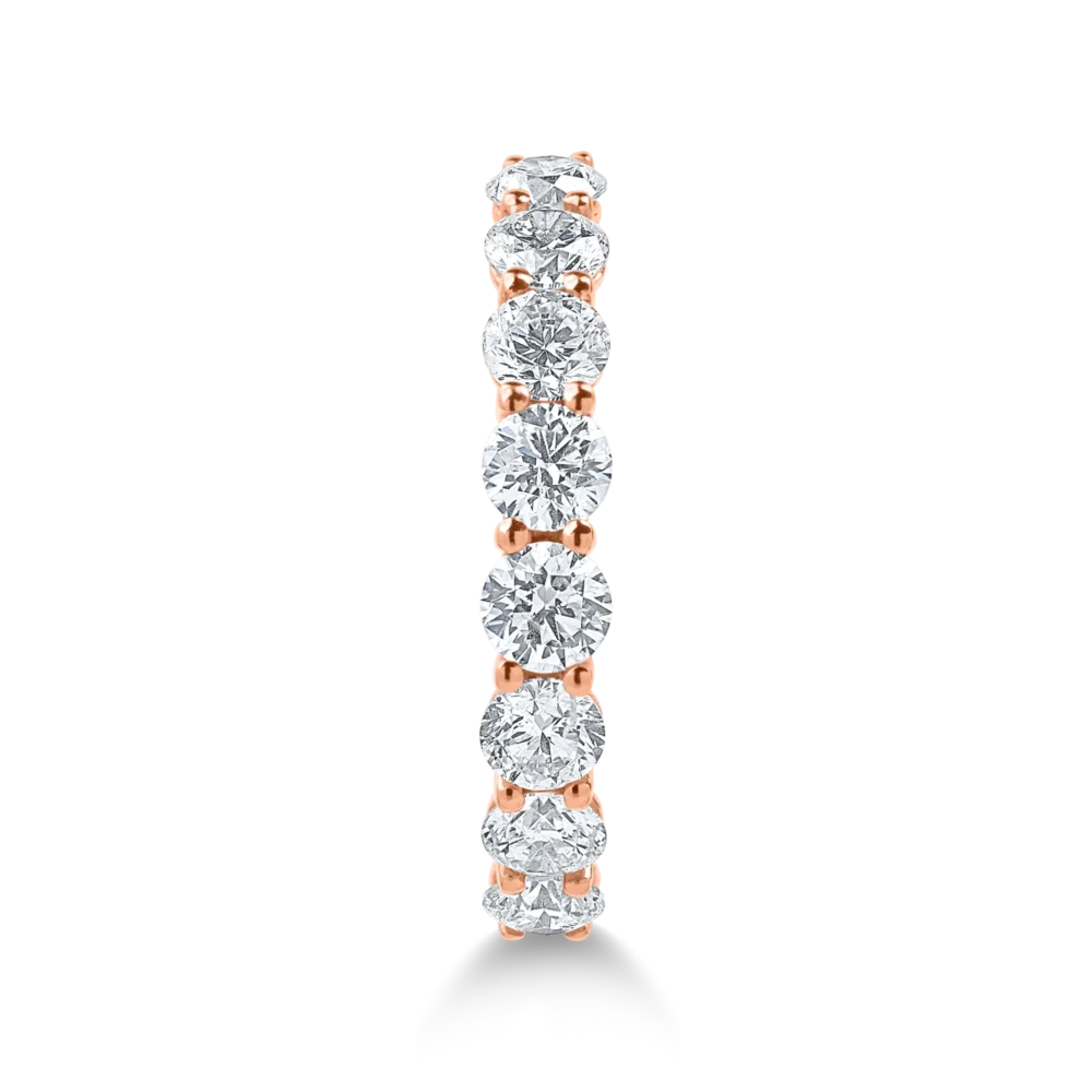 Inel semieternity din aur roz cu diamante de 1.5ct - imagine 2