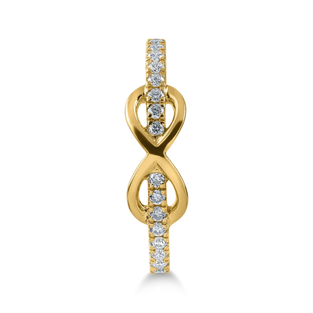 Inel cu infinit din aur galben cu diamante de 0.1ct - imagine 2