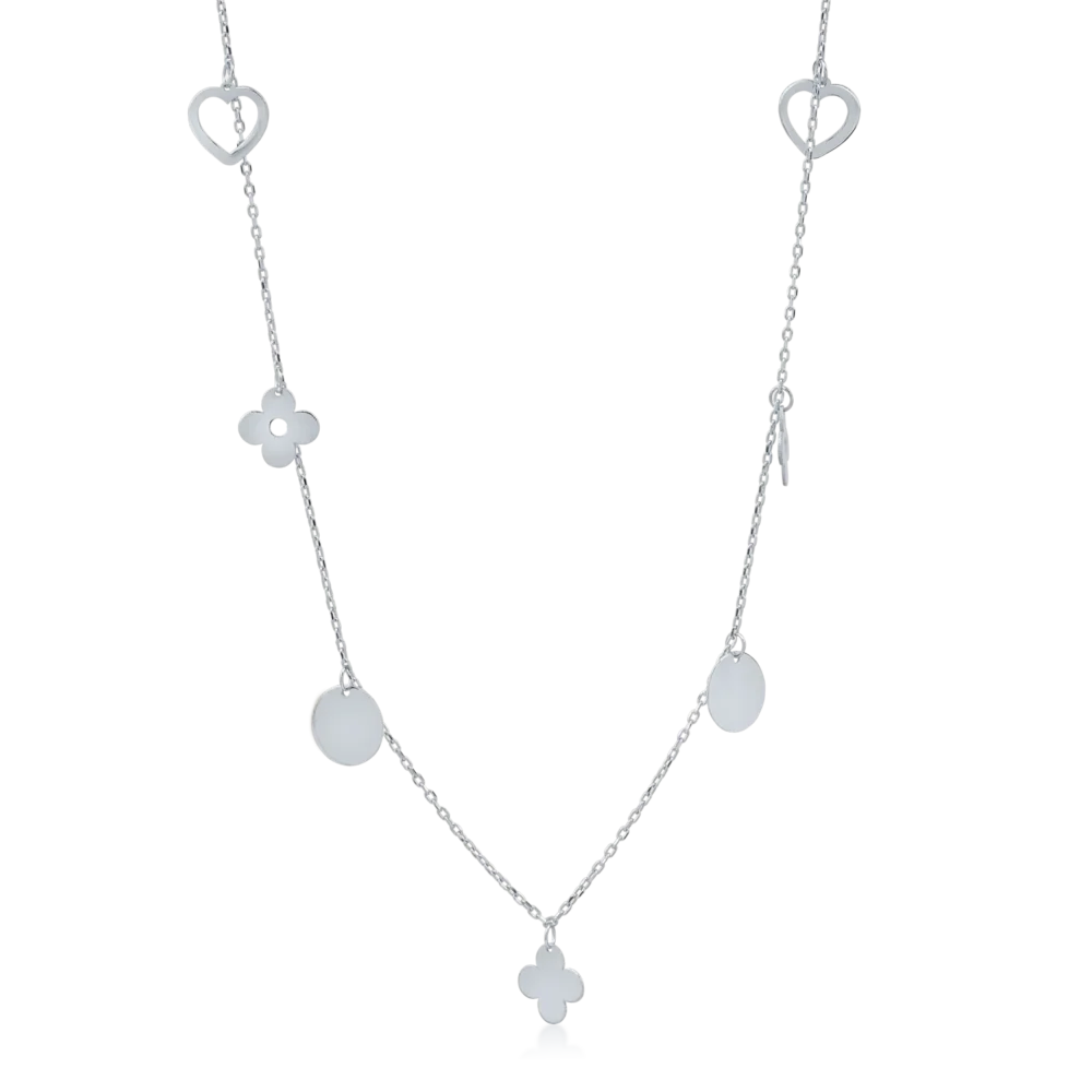 Lant cu charmuri din aur alb