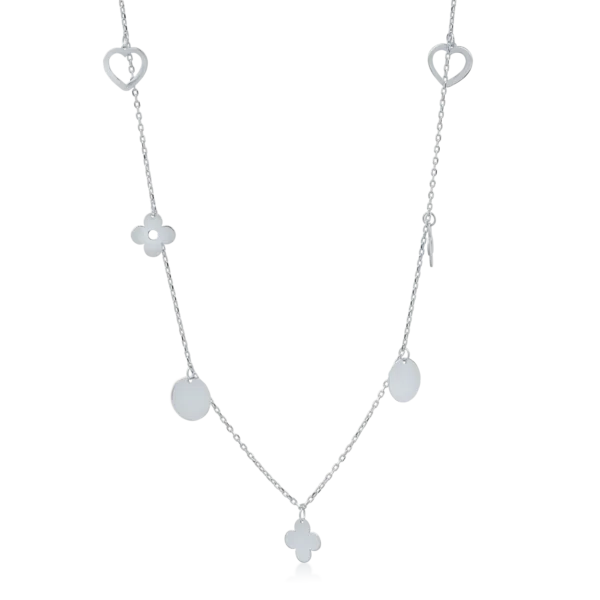 Lant cu charmuri din aur alb