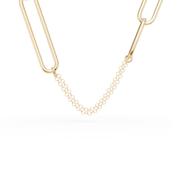 Lant cu detalii geometrice din aur galben