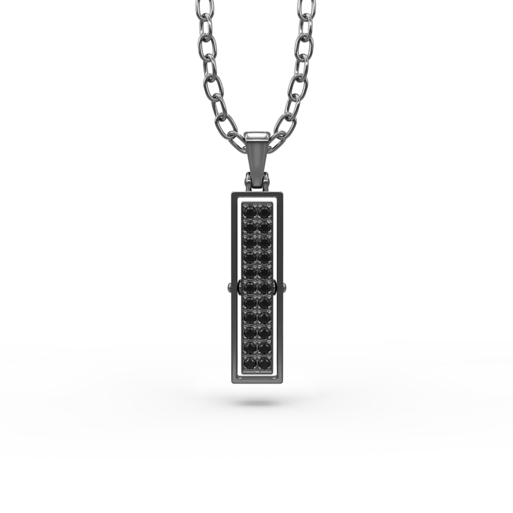 Lant cu pandantiv Dark Silver Towers