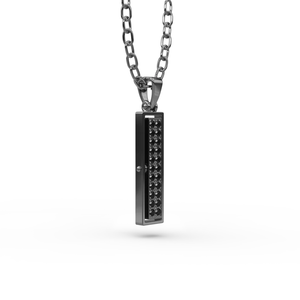 Lant cu pandantiv Dark Silver Towers - imagine 2