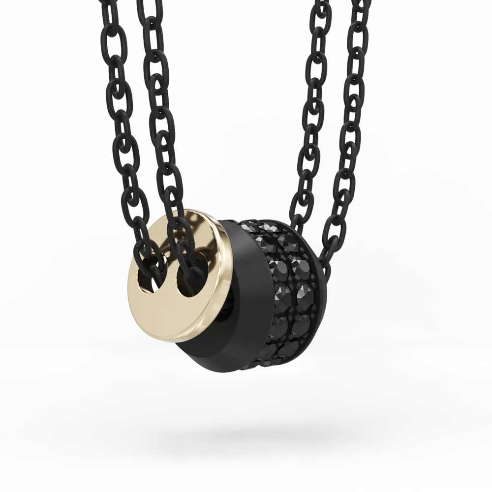 Lant cu pandantiv Double Skyline Black - imagine 2