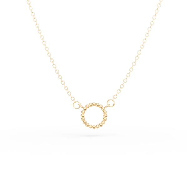 Lant cu pandantiv cerc din aur galben