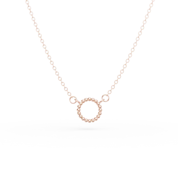 Lant cu pandantiv cerc din aur roz