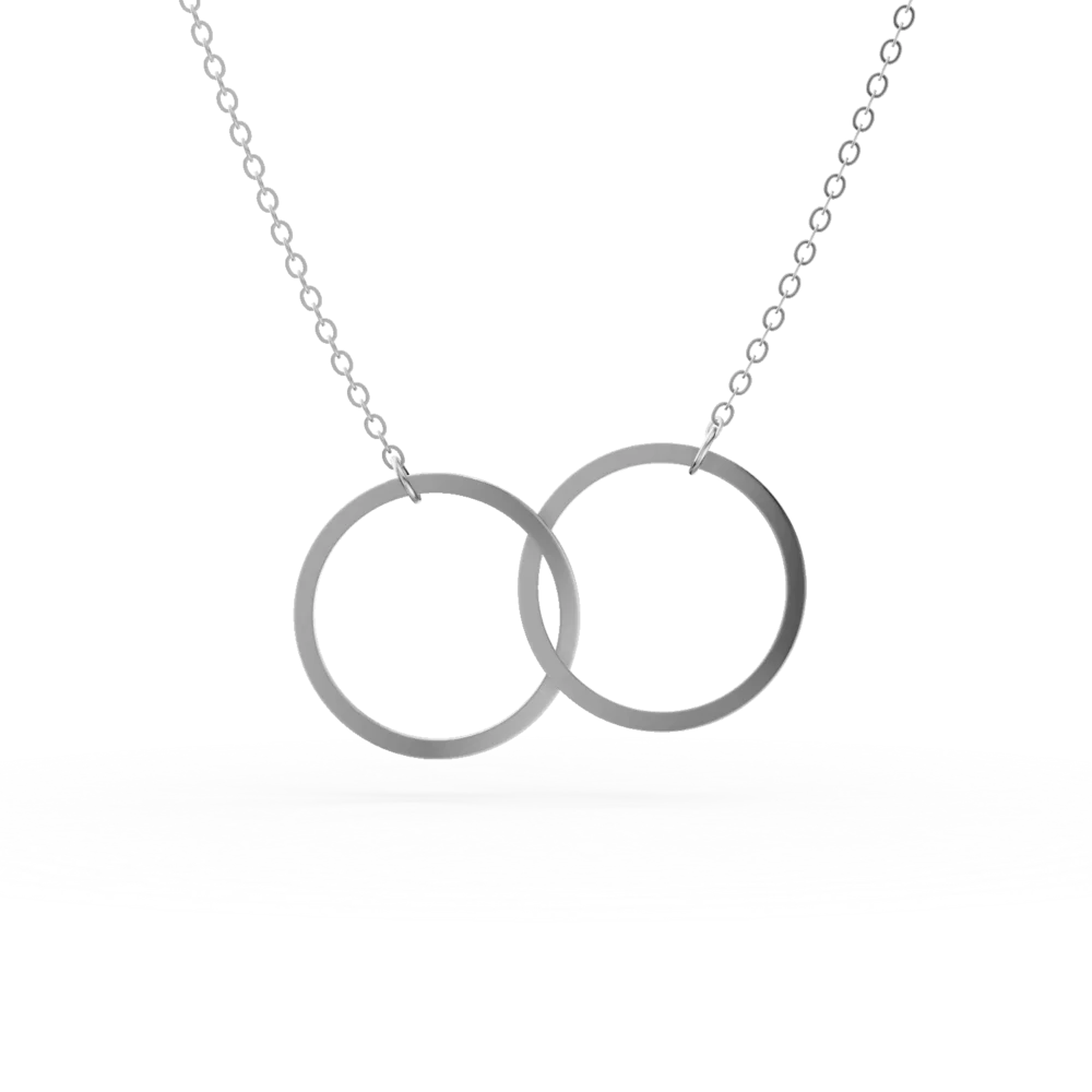 Lant cu pandantiv cercuri din aur alb