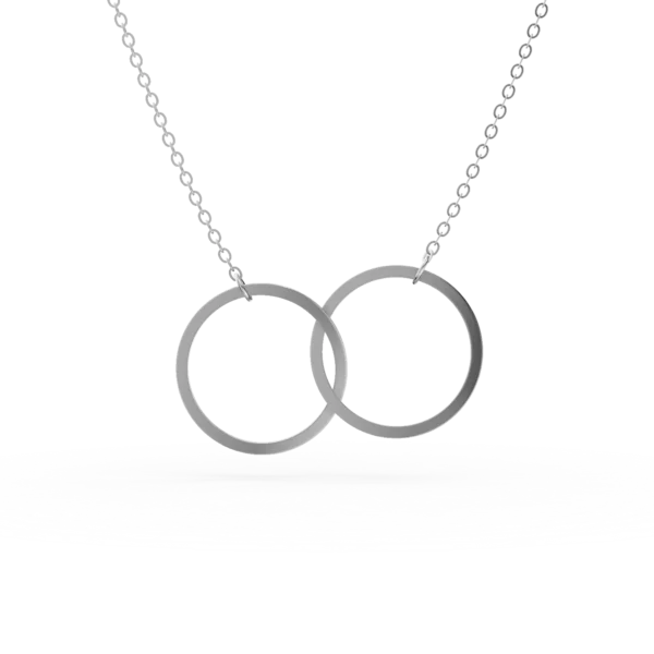 Lant cu pandantiv cercuri din aur alb