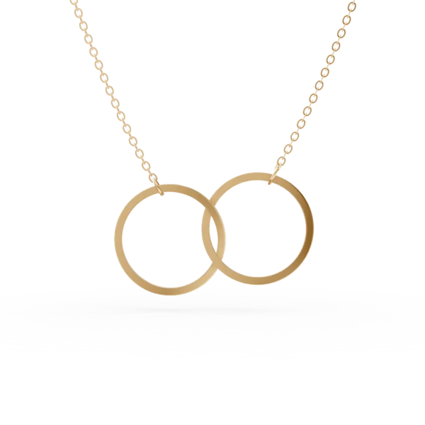 Lant cu pandantiv cercuri din aur galben