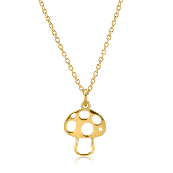 Lant cu pandantiv ciupercuta din aur galben pentru copii