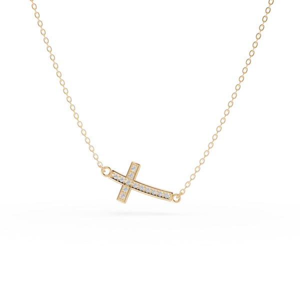 Lant cu pandantiv cruce din aur galben