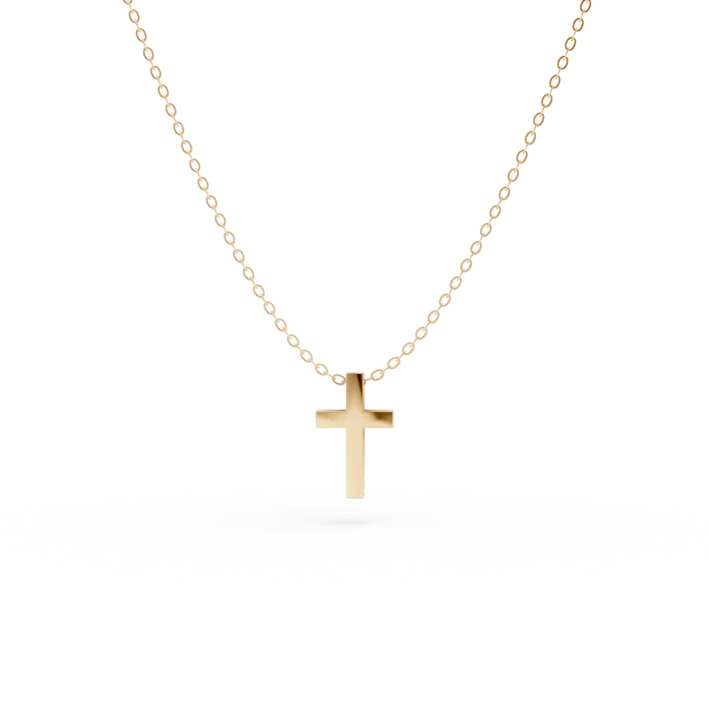 Lant cu pandantiv cruce din aur galben